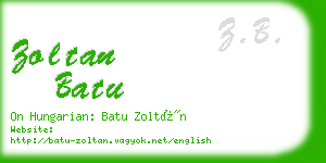 zoltan batu business card